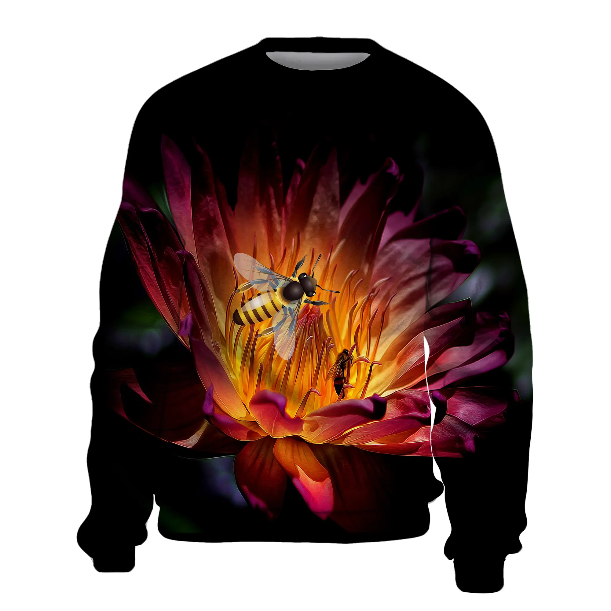 

Autumn and Winter 2022 Men's 3D Printing Hoodie Outdoor Personality Bee Animal Casual Crew Neck Pullover