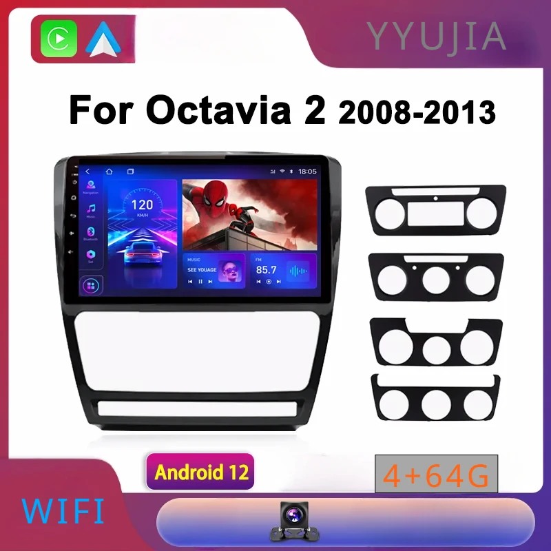 

Автомагнитола YYUJIA на Android 12 для SKODA Octavia A5 2008-2013, мультимедийный видеоплеер, 2Din, Wi-Fi, GPS-навигация, головное устройство Carplay