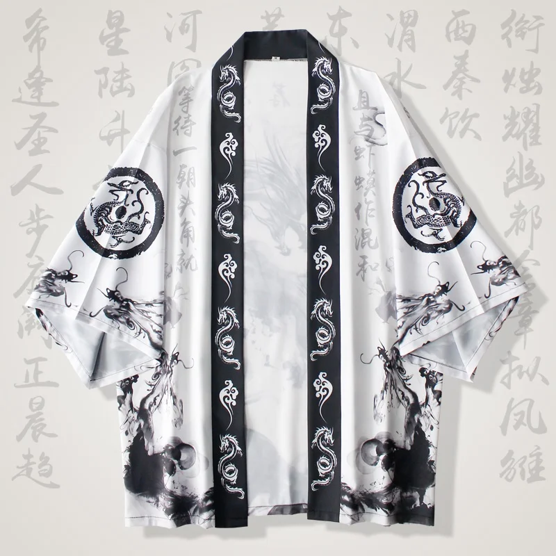 

Men's Kimono Cardigan Japanese Men Yukata Harakuju Asian Japanese Clothes Samurai Costume Anime Kimono Streetwear Haori Male