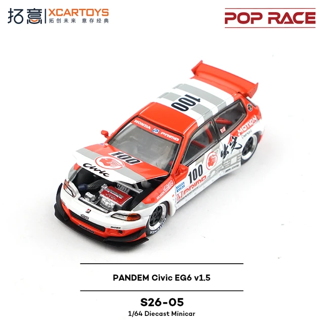 ミニカー PANDEM CIVIC EG6 1/64 POPRACE Pre order) POPRACE 1/64 Pandem Civic EG6 – Blue Chrome