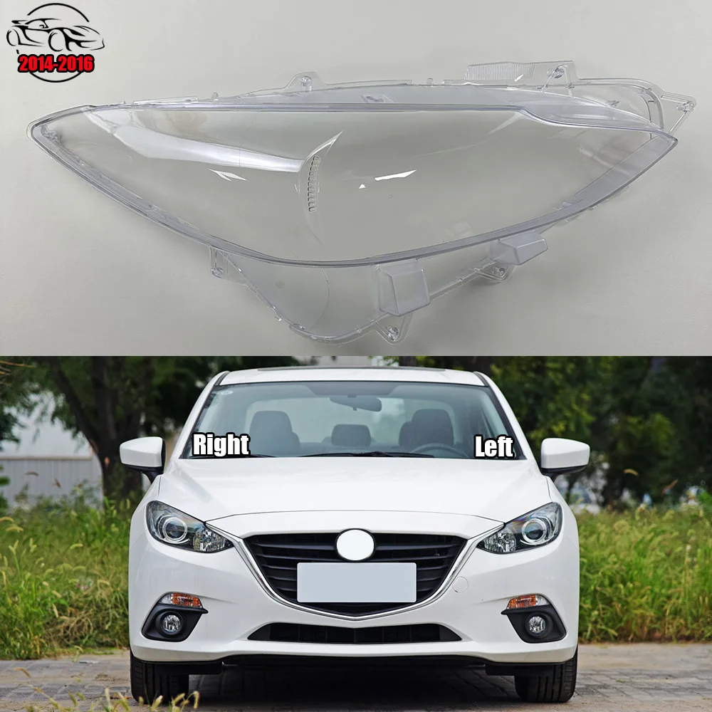 

For Mazda 3 Axela 2014 2015 2016 Halogen Car Headlight Cover Lens Glass Shell Front Headlamp Transparent Lampshade