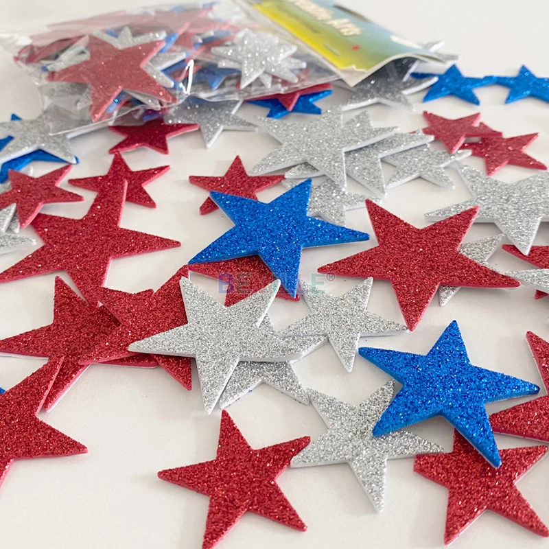 Christmas Foam Glitter Star Stickers (Pack of 150) Christmas Craft Supplies