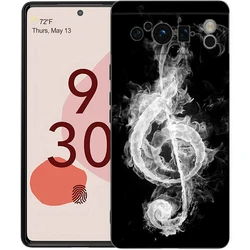 Music-Themed Shockproof Soft TPU Phone Case - Black for Google Pixel 9 (A1)