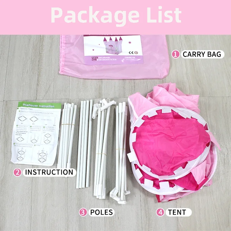PANGDUBE 80*80*130cm Baby Playpen Indoor Baby Girl Safety Fence Princess House Activity Fence Christmas Gift for Girl