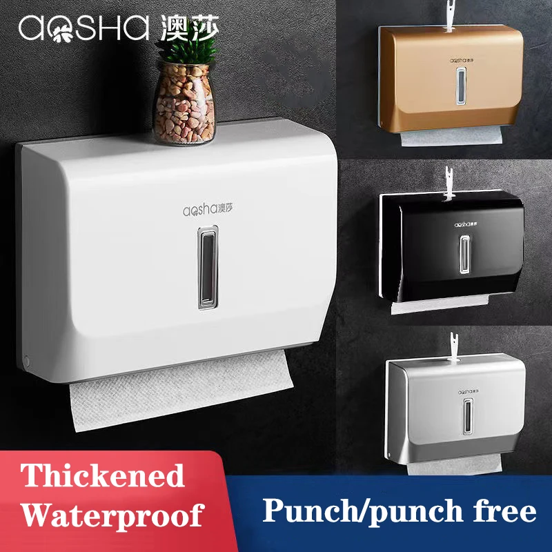 Bathroom Luxury Paper Towel Dispenser Tissue Dispenser High Quality ABS Tissue Box Wall Mounted Punch Free for Kitchen tissue dispenser paper towel rack