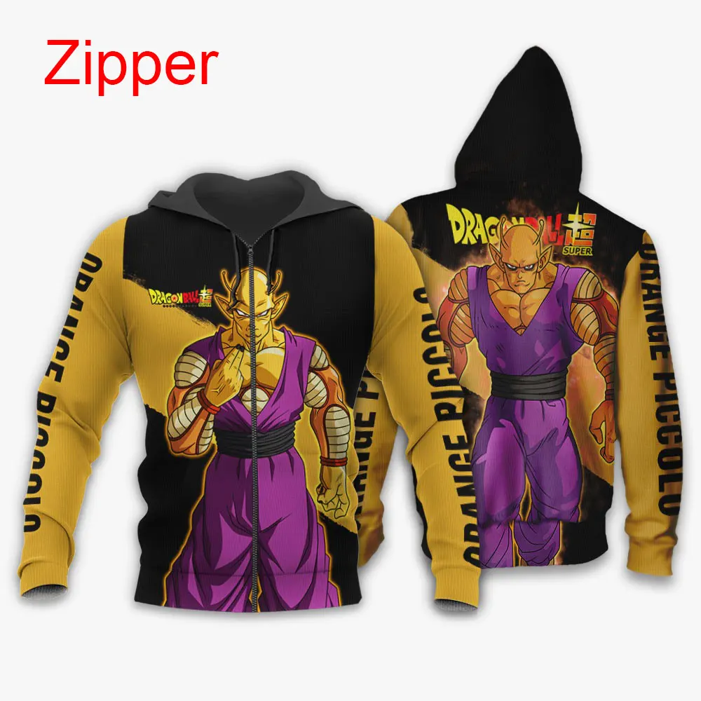 

Толстовка с капюшоном «Аниме» для мужчин и женщин, свитшот на молнии с аниме «Драконий жемчуг», оранжевая, 2024