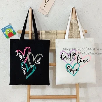 Faith Heart Canvas Tote 1