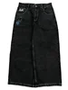 Y2K Goth Men Women Fashion Hip Hop Wide-leg Jeans Retro American High Street Embroidered Jeans Black Baggy Patchwork Denim Pants 2