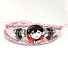 Omori Sunny And Mewo Pink Leather Bracelet Glass Cabochon Button Multilayer Bangles Wristband Gift 5