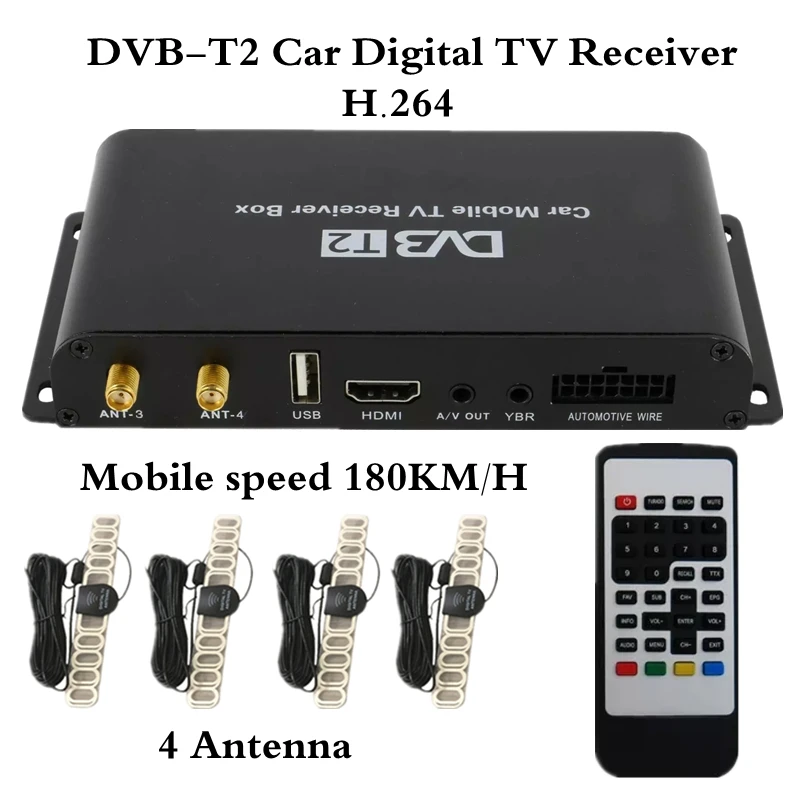 Hdmi 4 Antenna Dvbt2 Car Digital Tv Receiver Car Dvbt2 Tv Box 4 Tuner
