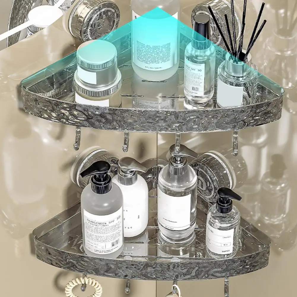 Sink Oaganizer Transparent Wall-mounted Punch-free Self-adhesive Shower Organizer Great Load Bearing Anti-slip Sink Oaganizer 4