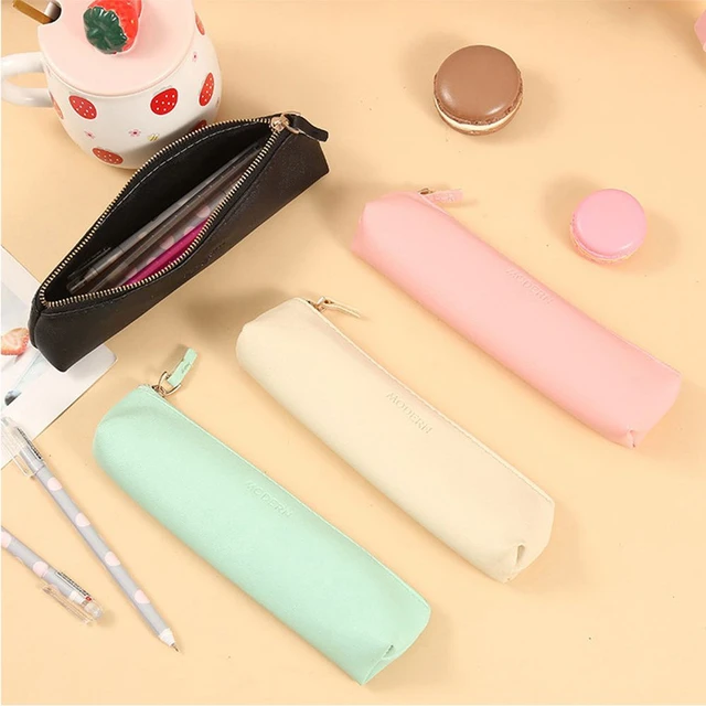 Pu Leather School Storage Supplies, Pencil Case Mini Leather