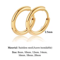 Small Hoop Earrings Women Men Gold Color Stainless Steel Round Circle Mujer Cartiage Piercing aretes acero de inoxidable mujer 1