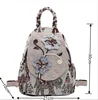 Ethnic Stye Womens Backpacks Double Layer Canvas Clothe Bags Lightweight Embroidery Print Travel Backpacks For Friends Gift 6