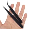 2PCS Precision Eyelash Tweezer Anti-Static Stainless Steel Tweezers Professional Lash Extension Nail Rhinestone Decoration Tools 6