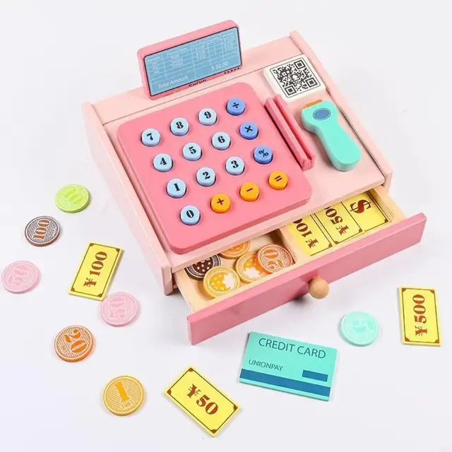 16FE Pretend Playing Toy Cash Register with Scanner Set for 2 to 4 Years Old Kid 3