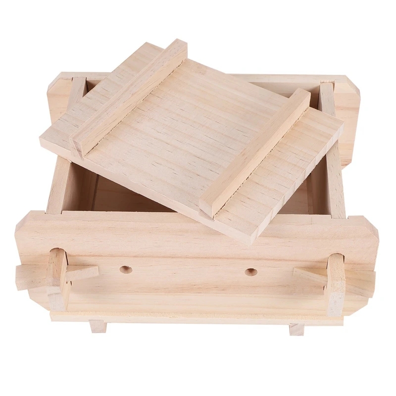 Tofu Mold Tool,Removable Wooden Press Box,Home Kitchen Tofu Maker Press Mold Kit For DIY Cooking Handmade