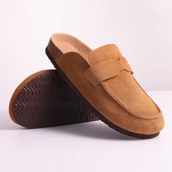 Stylish Women's Suede Cork Mules with Arch Support - 42 (Brown 1)