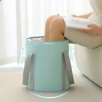 휴대용 접이식 발 담그는 버킷, 5 층 절연 발 담그는 가방, 여행용 접이식 발 세척 대야