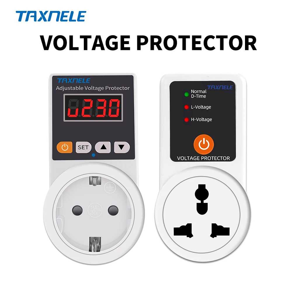 Automatic Voltage Protector Socket AC 220V Adjustable 16A Power Surge Protector EU Plug Socket Voltage Safe Refrigerator Protect image_1