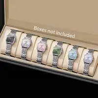 1/2/3/4/6PCS Fashion Women Watches Simple Square Dial Ladies Quartz Wristwatch Reloj Mujer（Without Box）
