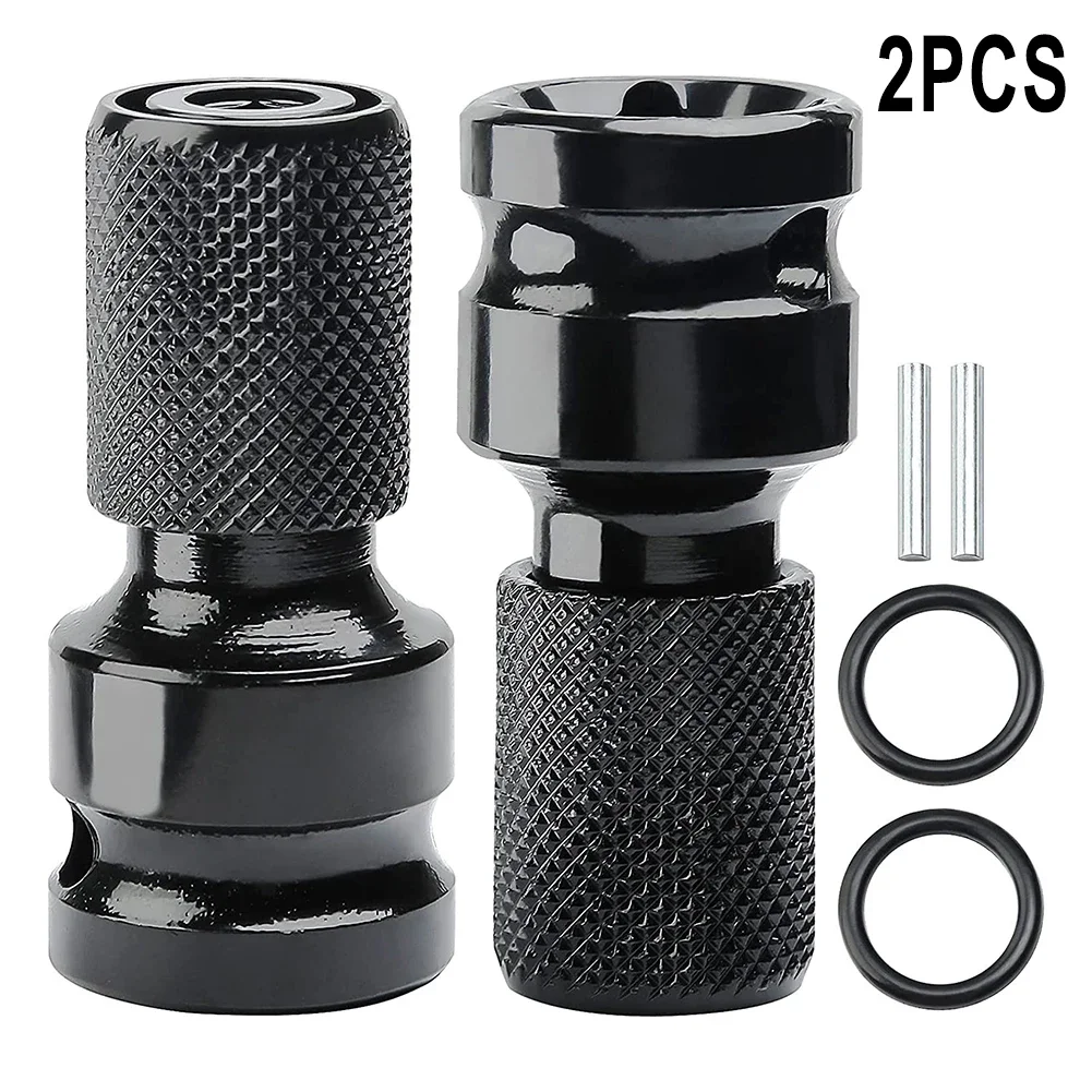 

2 Pcs Socket Adapter Drive Holder1/2'' To 1/4'' Hex Drill Chuck Convert For Impact Wrench Electric Screwdriver Accessories