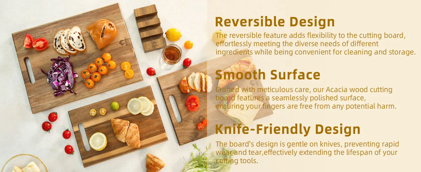 YSTKC Acacia Wood Cutting Board Set