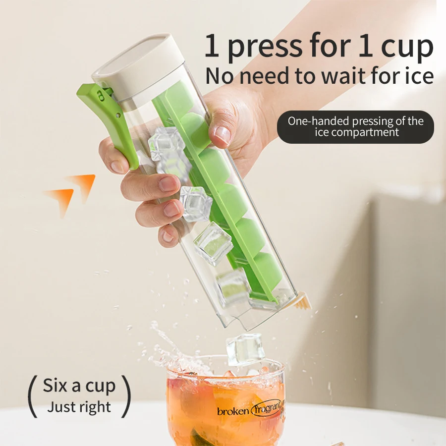 Creativity Ice Cube Tray Easy Demould Ice Maker with Handle Single Hand Press Cube Mold Whiskey Cocktail Drink Box
