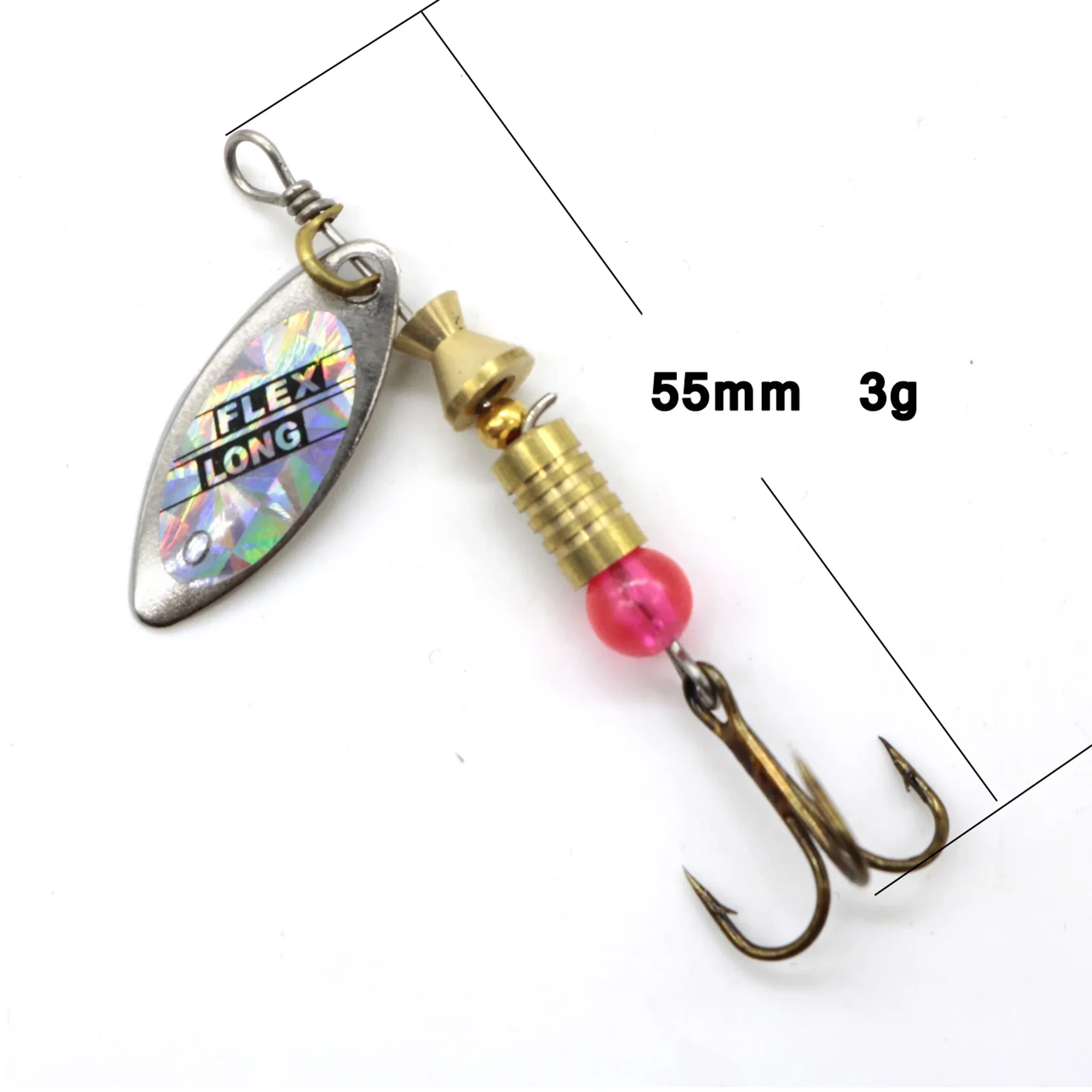 10-teiliges Set Metall-Löffelspinner Angelköder Spoonbait Crankbaits Angelwobbler für Hecht Angelset Künstlicher Köder – Detail 4