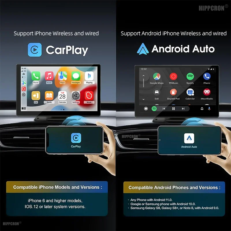 Wireless CarPlay 9 inch Android Auto Car Radio Multimedia Video Player IPS Touch