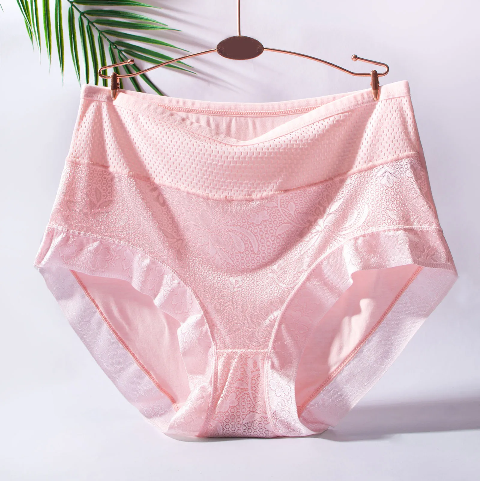 Hollow Out Tummy Control Womens Large Size Underwear Cotton Bikini