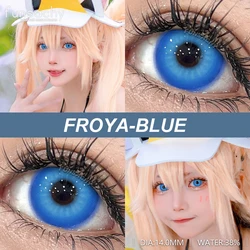 Vampire Cosplay Halloween Contact Lenses - Strange Colored Blind Black Mesh White Contacts (NEBULA - BLUE)