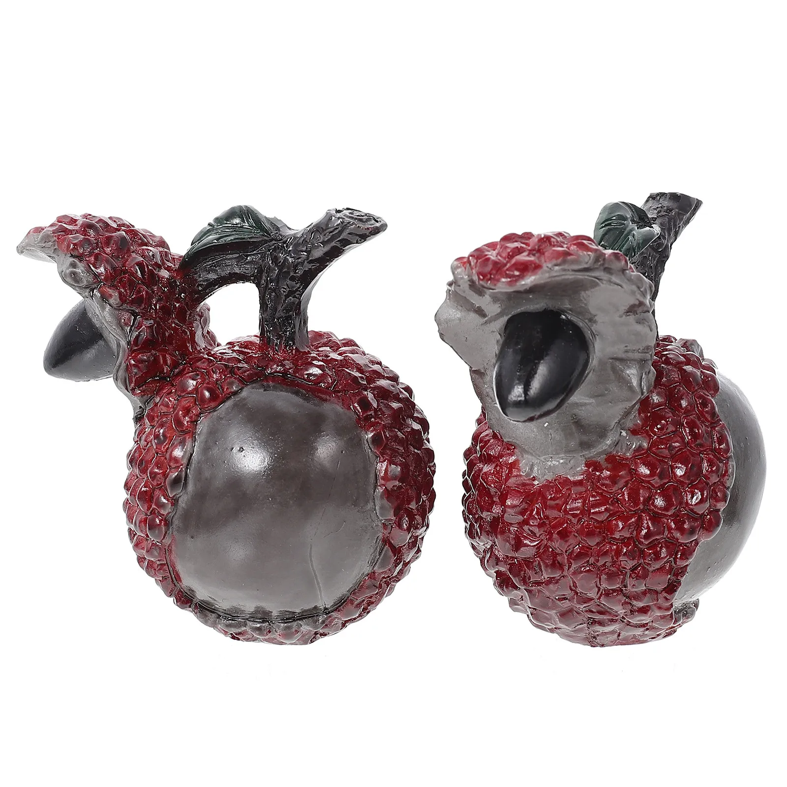 2개의 행운의 책상 장식품, 색깔이 변하는 차 모양 데스크탑 장식, 창의적인 과일 장식품, 당신의 작은 집을 위한 피규어