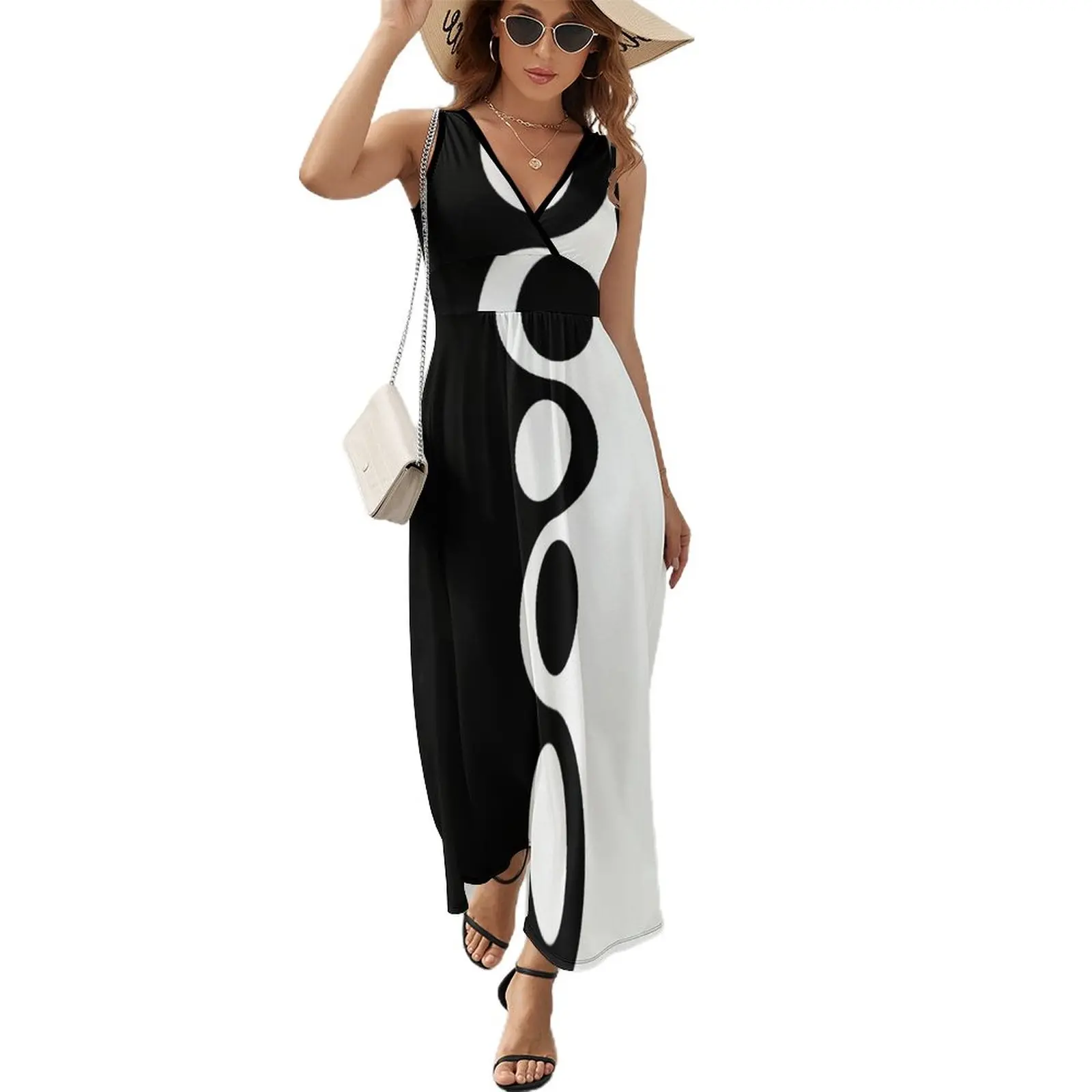 

Black White Mod Sleeveless Dress sexy dress for women dress women summer 2023