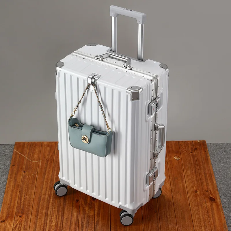 Suitcase Aluminum Frame Luggage Boarding Bag 20-Inch Travel suitcase with wheels Password Rechargeable Trolley Case Luggage bag