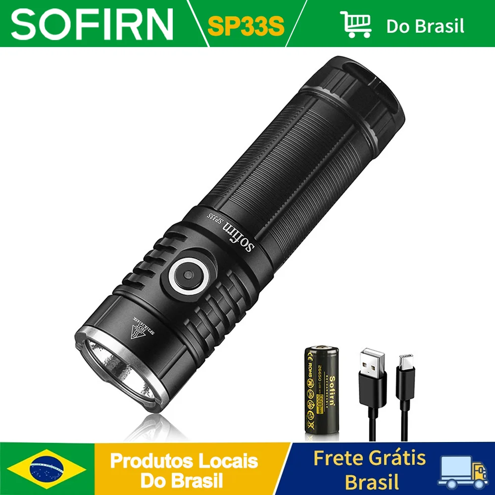 Sofirn SP33S USB C recarregável XHP70.2 5000lm Lanterna LED