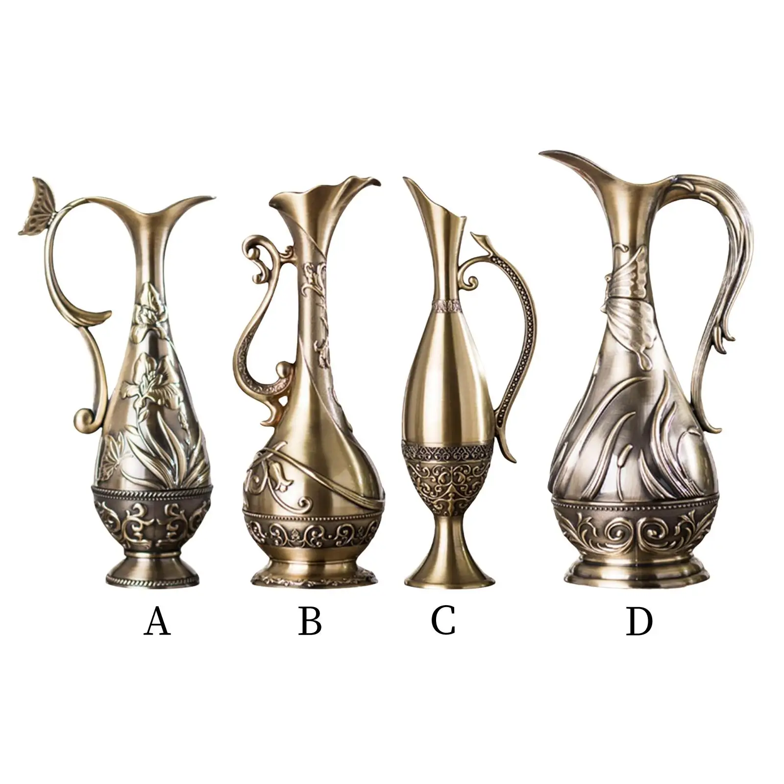 Flower Vase Decor Bronze Color European Style Vintage Unique Classical