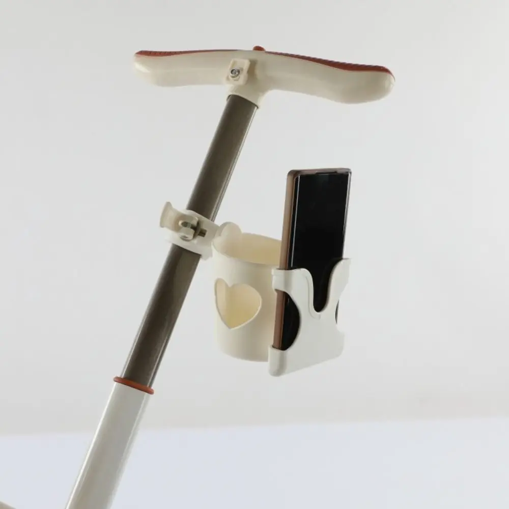 Baby Stroller Water Cup Holder Baby Pram Multi-function Milk Bottle Rack 2-in-1 Black White Mobile Phone Holder