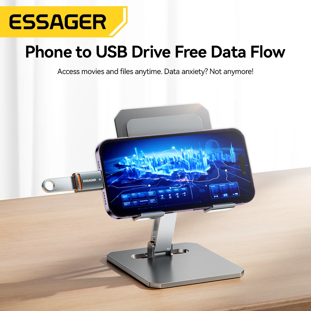 Essager USB 3.0 OTG 어댑터, USB-A 마이크로-USB 마이크로 iP C타입 수 컨버터, 맥북, 삼성, 아이폰용 OTG 어댑터