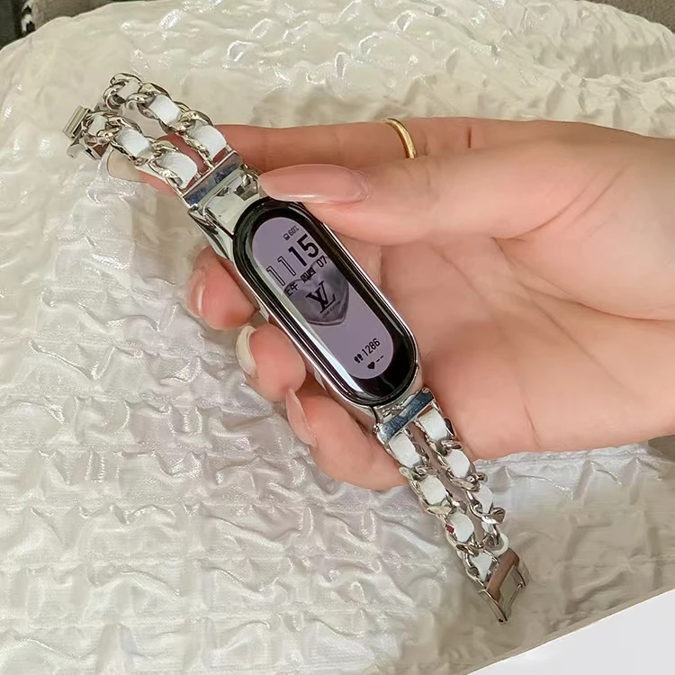 Metal Bracelet Strap For Xiaomi Mi band 7 6 5 4 3 Fashion Smart Bracelet Stainless Steel Wristband For Xiaomi Mi band 7 6 strap