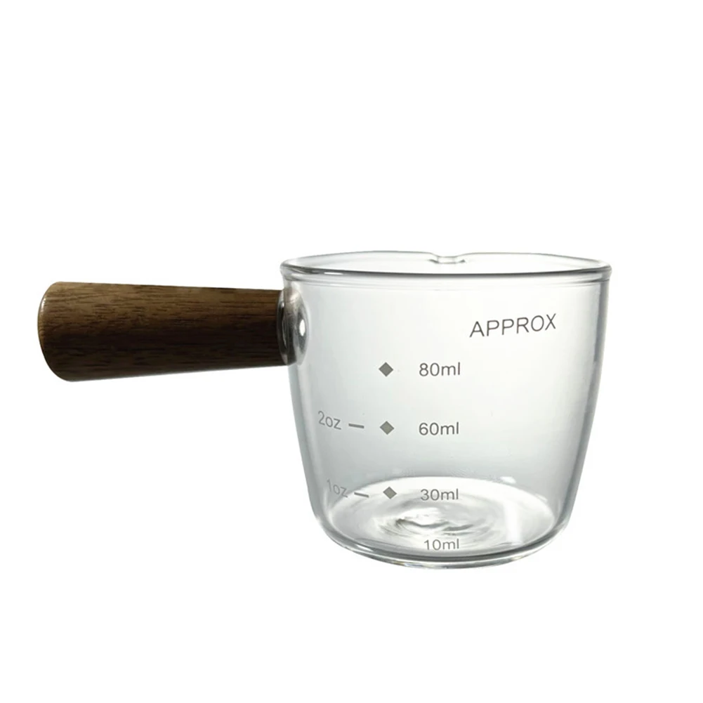 Glass Espresso Shot Measuring Glass, Measuring Cups with Spout, Spout Espresso Shot Glass for Milk, Espresso, Coffee, Drinks, Size: 100ML(2.76*2.17*