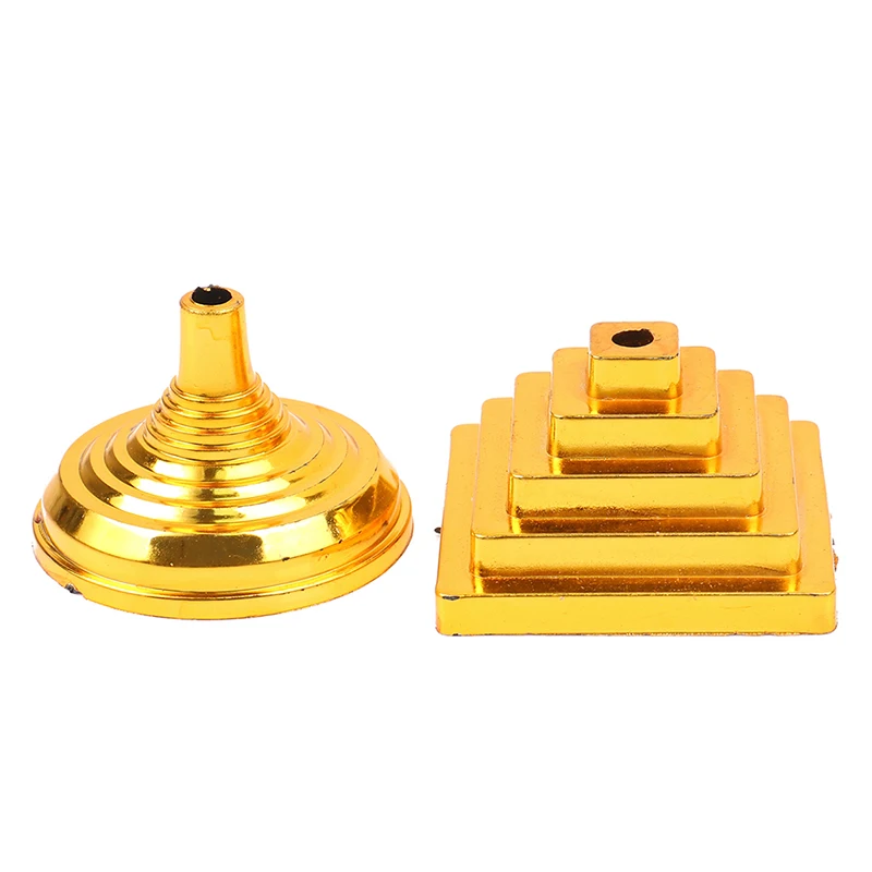 10Pcs Gold-Plated Plastic Base Round Square Flagpole Base Table Flag Holders Mini Flag Bases Decoration flag pole attachments