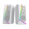 Redragon GS520 RGB Desktop Speakers, 2.0 Channel PC Stereo Speaker with 6 Colorful LED Modes, Enhanced Sound, White/Pink 1