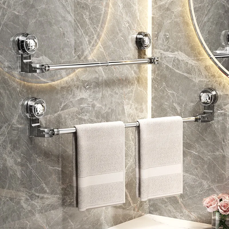 Towel Rack Suction Cup Retractable Wall Mounted