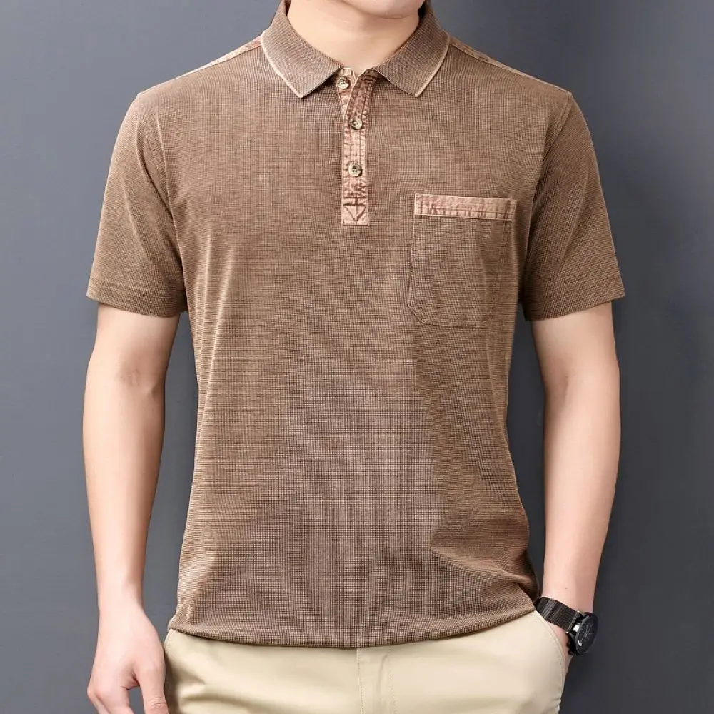 COODRONY Solid Color Simple Versatile Pocket Polo-Shirt Summer Men Clothing New Classic Short-Sleeve Business Casual Tops W5552