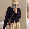 Korean Women Knitted Sweater Autumn Winter Chic Loose Long Sleeve Cardigan Tops Simple Solid Color Sweater Jacket 6