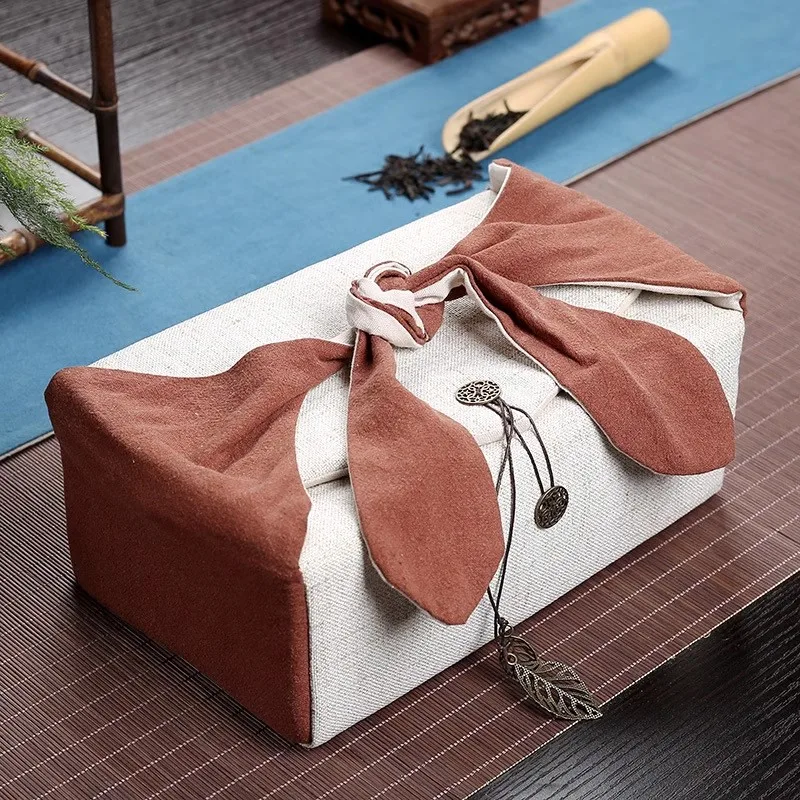Portable Travel Camp Teaware Storage Bag For Teapot Tea Tray Cup Cotton Linen Tea Cozies Ceremony Accessories As Gifts
