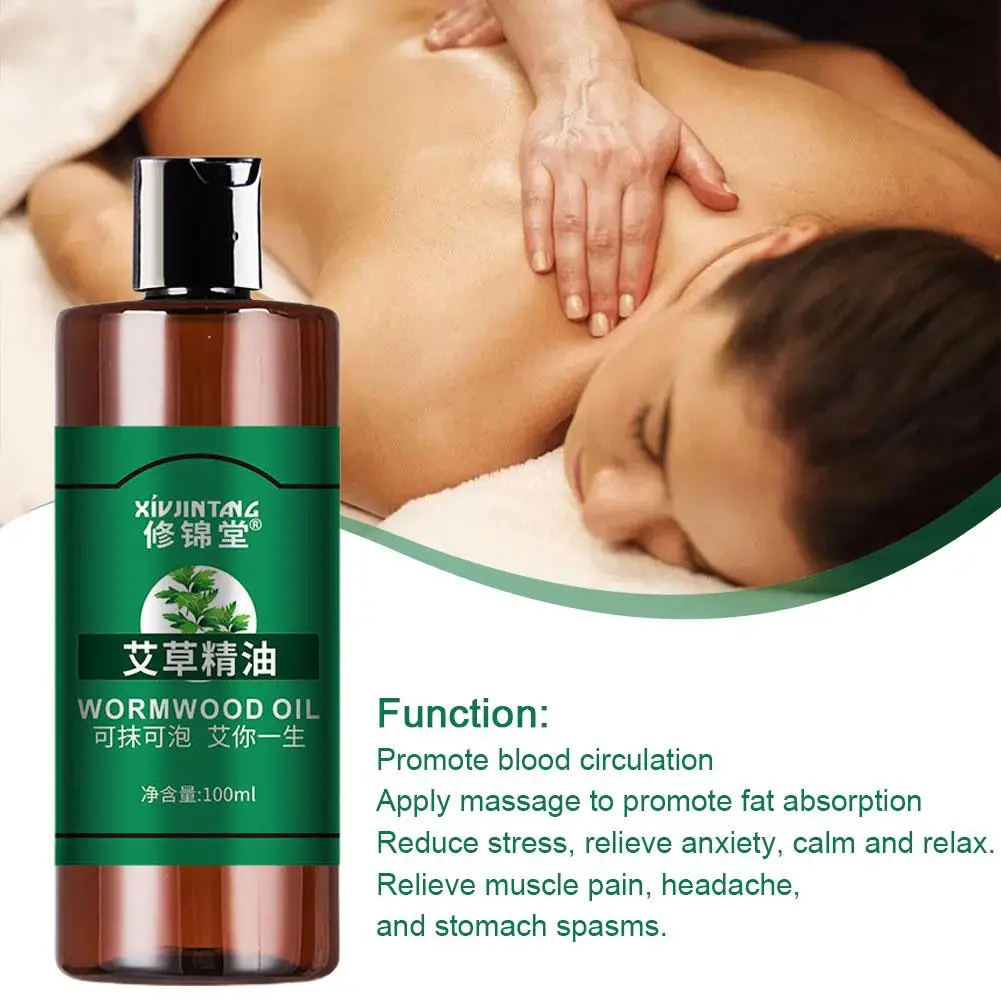 Wormwood Plant Essential Oil Cupping Massager Oils Oil Therapy SPA Massage Body Scrape Herbal Body Massage Oils Chinese C2E5