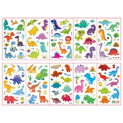 Children's Dinosaur & Space Animal Tattoo Stickers - Waterproof Temporary Tattoos for Face and Body (10 Sheets) (Style 18)