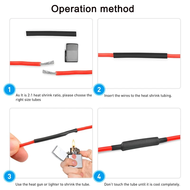 Heat Shrink Tubing 280-560PCS Heat Shrink Tubing Thermoresistant for Cables Shrink Wrapping DIY Electronic Kit 2:1